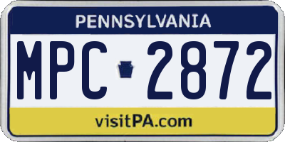 PA license plate MPC2872