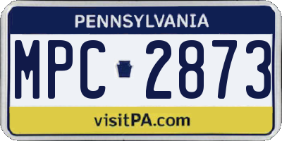 PA license plate MPC2873