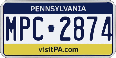 PA license plate MPC2874