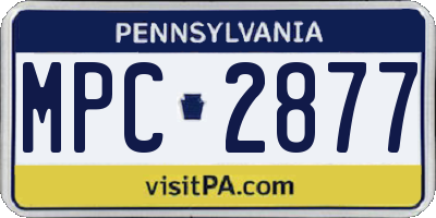 PA license plate MPC2877