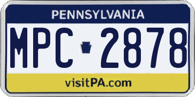 PA license plate MPC2878