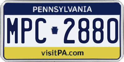 PA license plate MPC2880