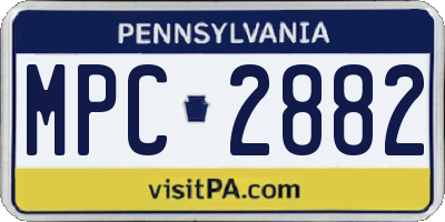 PA license plate MPC2882