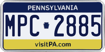 PA license plate MPC2885