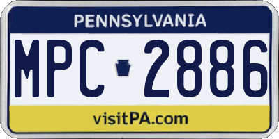 PA license plate MPC2886