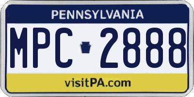 PA license plate MPC2888