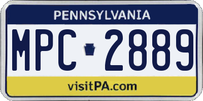 PA license plate MPC2889