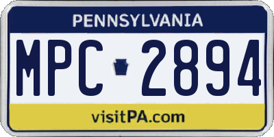 PA license plate MPC2894