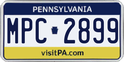 PA license plate MPC2899