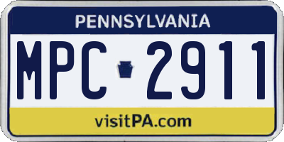 PA license plate MPC2911
