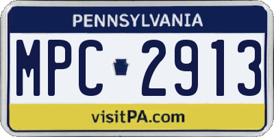 PA license plate MPC2913