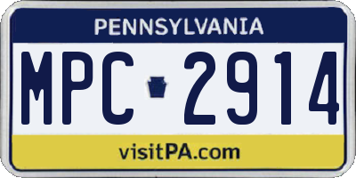 PA license plate MPC2914
