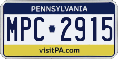 PA license plate MPC2915
