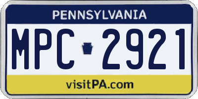 PA license plate MPC2921