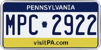PA license plate MPC2922