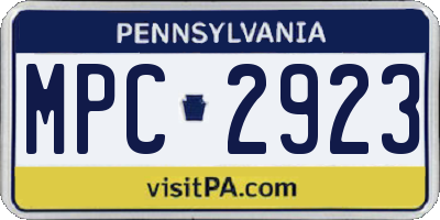 PA license plate MPC2923