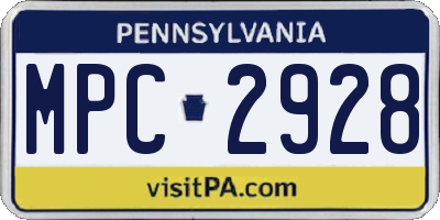 PA license plate MPC2928