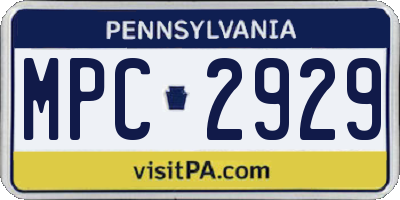PA license plate MPC2929