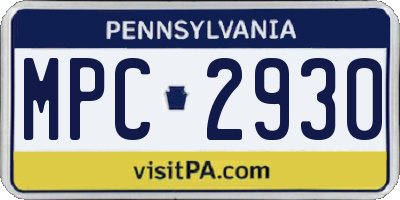PA license plate MPC2930