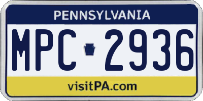 PA license plate MPC2936