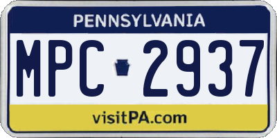 PA license plate MPC2937