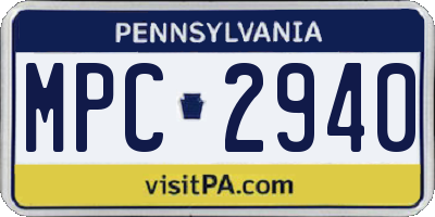 PA license plate MPC2940