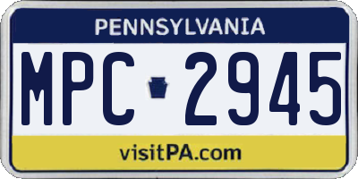 PA license plate MPC2945