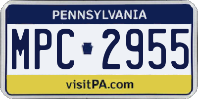 PA license plate MPC2955