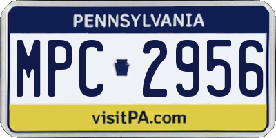 PA license plate MPC2956