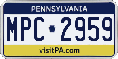 PA license plate MPC2959