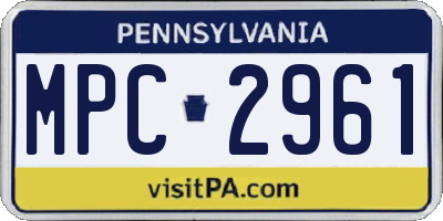 PA license plate MPC2961