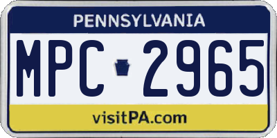 PA license plate MPC2965