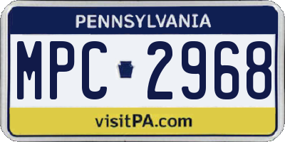 PA license plate MPC2968