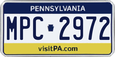 PA license plate MPC2972
