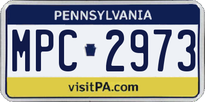 PA license plate MPC2973