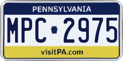 PA license plate MPC2975