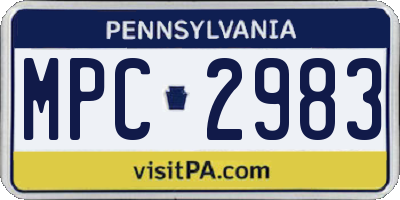 PA license plate MPC2983