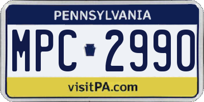 PA license plate MPC2990