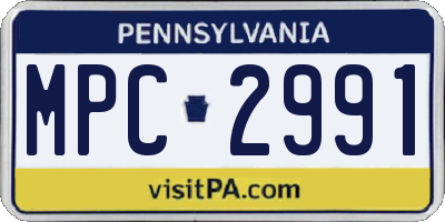 PA license plate MPC2991