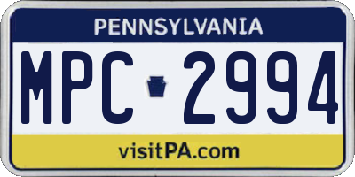 PA license plate MPC2994