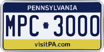 PA license plate MPC3000