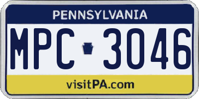 PA license plate MPC3046