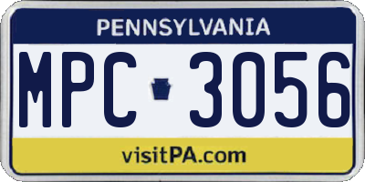PA license plate MPC3056