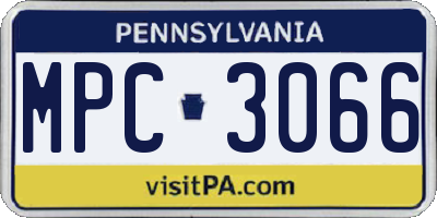 PA license plate MPC3066