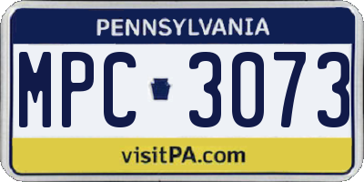 PA license plate MPC3073