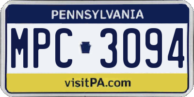 PA license plate MPC3094