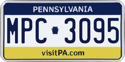 PA license plate MPC3095