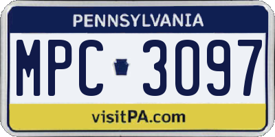 PA license plate MPC3097