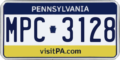 PA license plate MPC3128