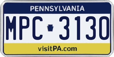 PA license plate MPC3130